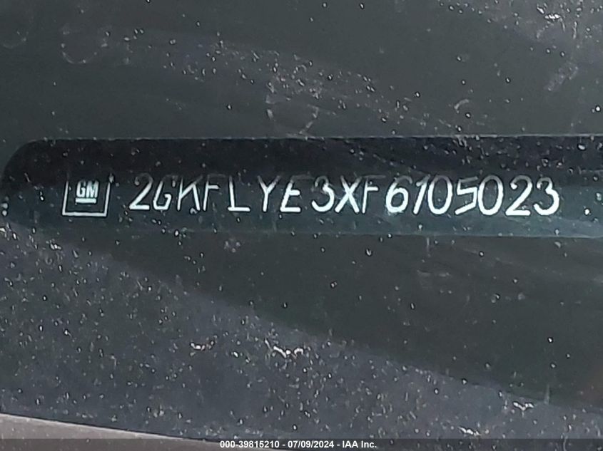 2015 GMC Terrain Slt VIN: 2GKFLYE3XF6105023 Lot: 39815210