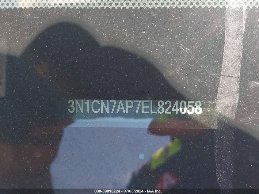 2014 Nissan Versa 1.6 Sv VIN: 3N1CN7AP7EL824058 Lot: 39815224