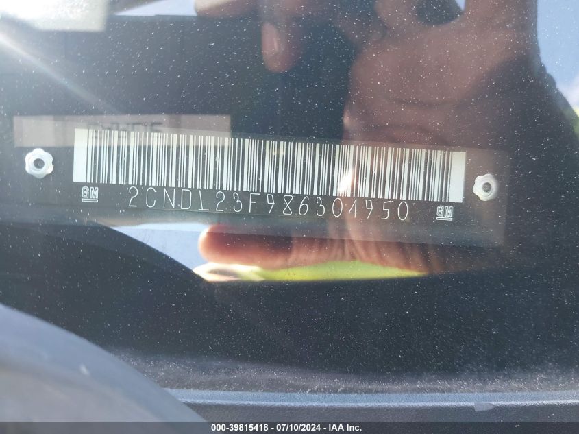 2008 Chevrolet Equinox Ls VIN: 2CNDL23F986304950 Lot: 39815418
