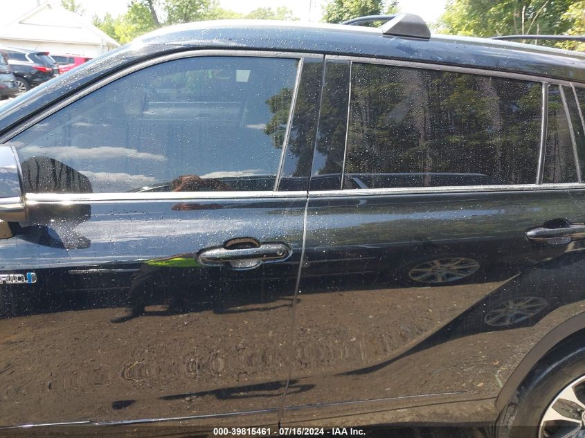 2021 Toyota Highlander Hybrid Xle VIN: 5TDHBRCH2MS518889 Lot: 39815461