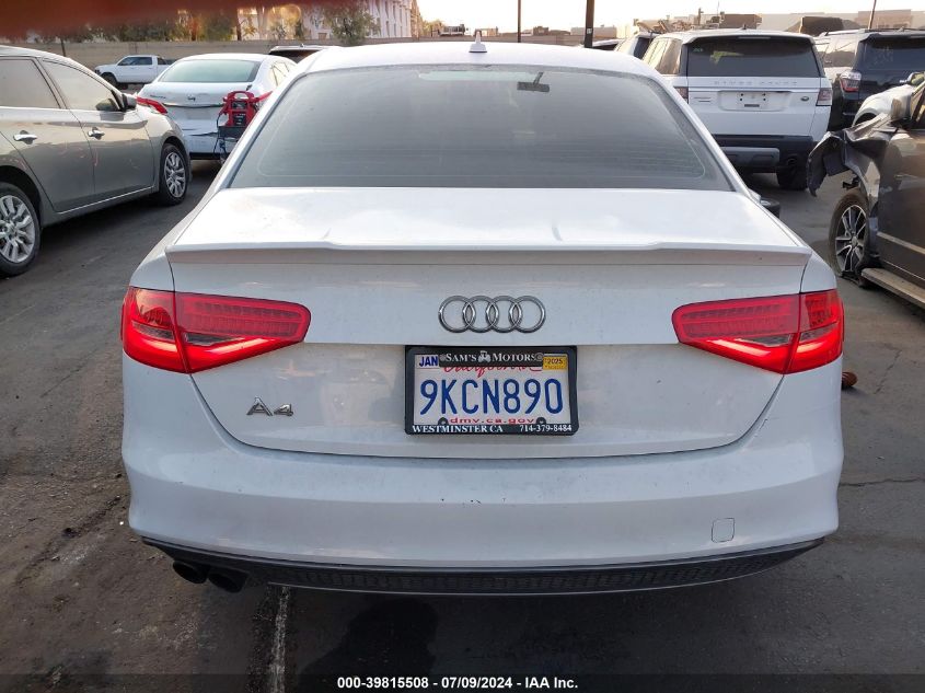 2015 Audi A4 Premium VIN: WAUAFAFL1FN019062 Lot: 39815508