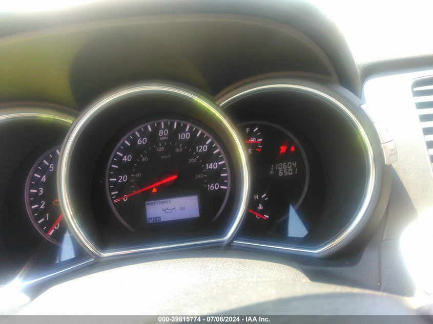 2012 Nissan Murano S/Sl/Le VIN: JN8AZ1MU7CW116430 Lot: 39815774