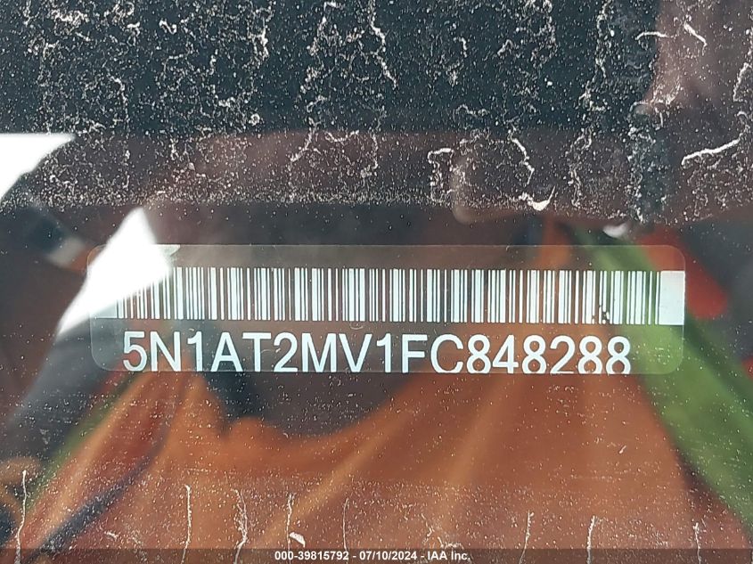 2015 Nissan Rogue S/Sl/Sv VIN: 5N1AT2MV1FC848288 Lot: 39815792