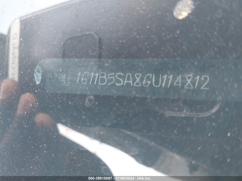 2016 Chevrolet Malibu Limited Ls VIN: 1G11B5SA8GU114812 Lot: 39815897