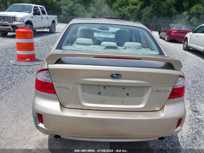 2008 Subaru Legacy 2.5I VIN: 4S3BL616187203827 Lot: 39815909