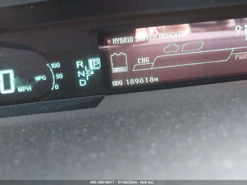 2013 Toyota Prius Two VIN: JTDKN3DU5D1690823 Lot: 39816017