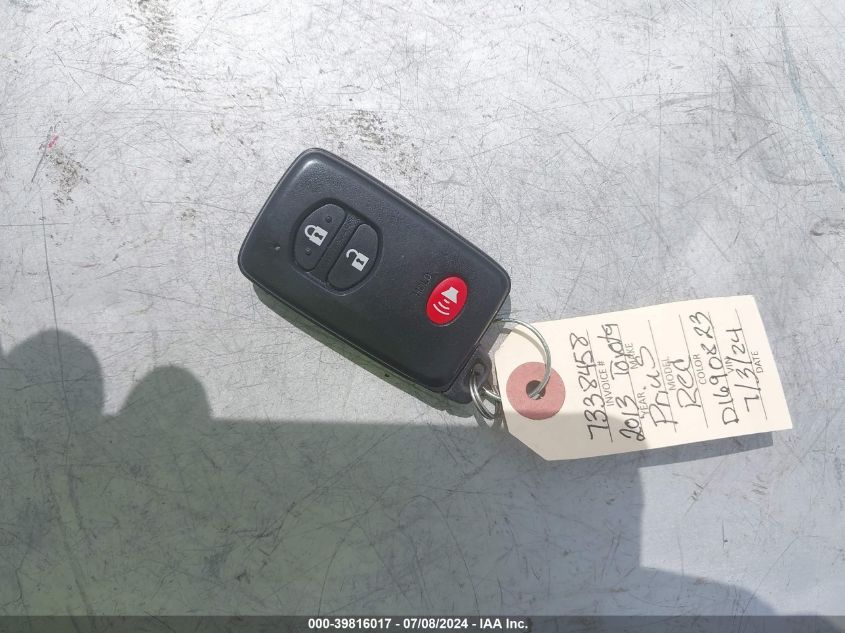 2013 Toyota Prius Two VIN: JTDKN3DU5D1690823 Lot: 39816017