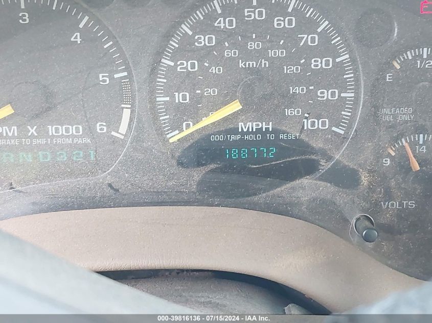 1999 Chevrolet Blazer Lt VIN: 1GNDT13W2XK195765 Lot: 39816136