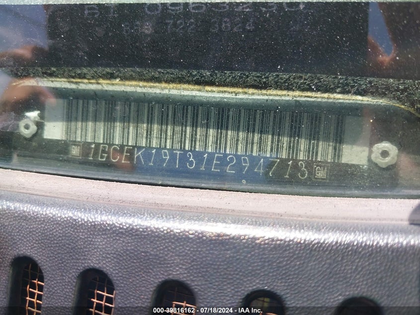 2001 Chevrolet Silverado 1500 Ls VIN: 1GCEK19T31E294713 Lot: 39816162