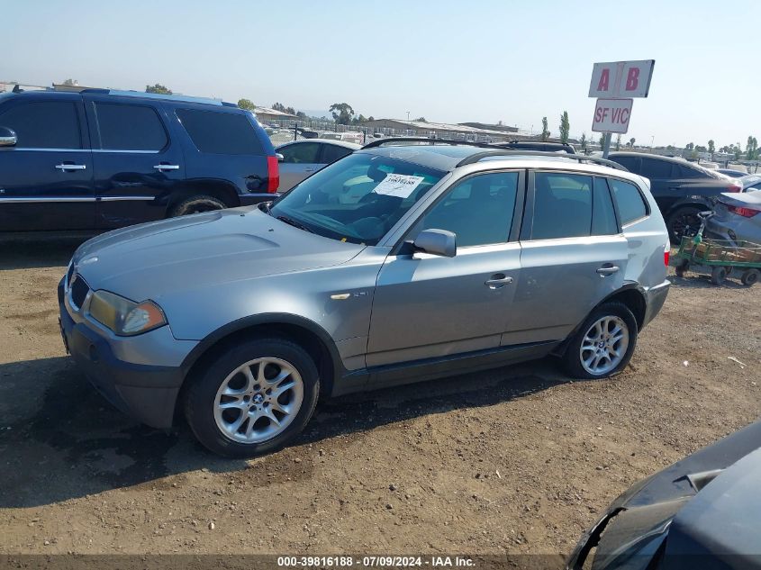 2004 BMW X3 2.5I VIN: WBXPA73464WB22387 Lot: 39816188