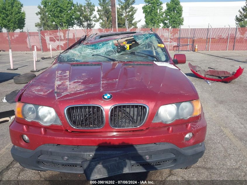 2003 BMW X5 3.0I VIN: 5UXFA53533LV76887 Lot: 39816202