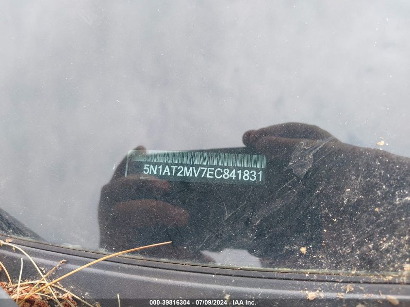2014 Nissan Rogue Sv VIN: 5N1AT2MV7EC841831 Lot: 39816304