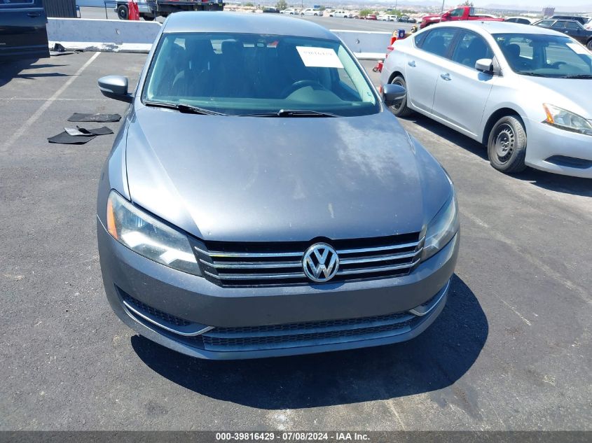 2013 Volkswagen Passat 2.5L S VIN: 1VWAP7A33DC096662 Lot: 39816429