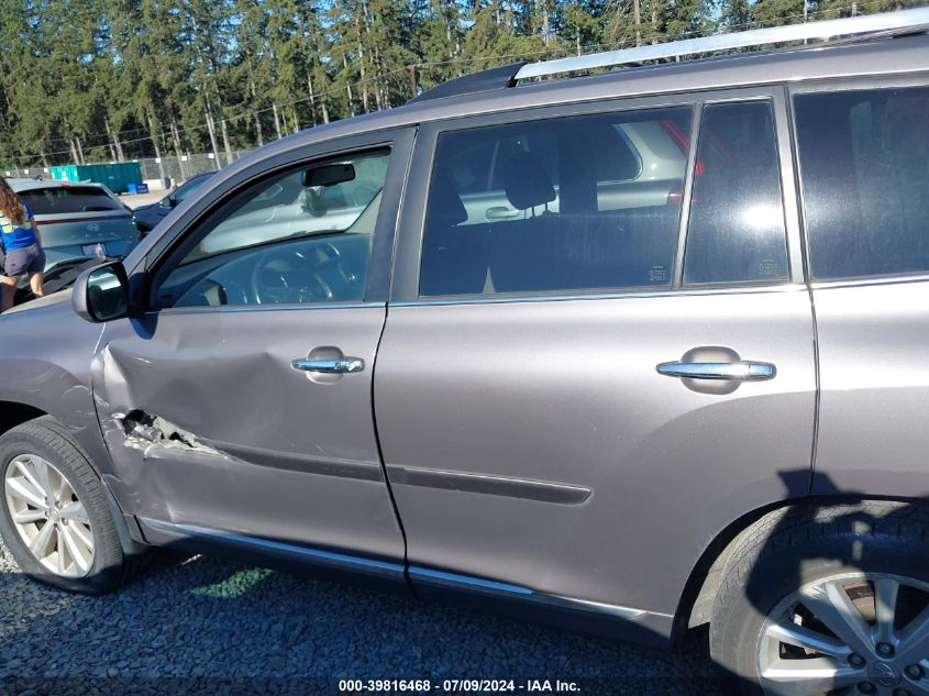 2012 Toyota Highlander Hybrid Limited V6 VIN: JTEDC3EH2C2010185 Lot: 39816468