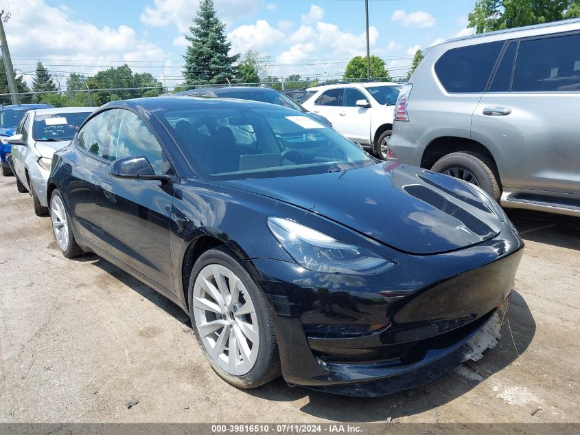 2021 Tesla Model 3 Standard Range Plus Rear-Wheel Drive VIN: 5YJ3E1EA2MF068412 Lot: 39816510