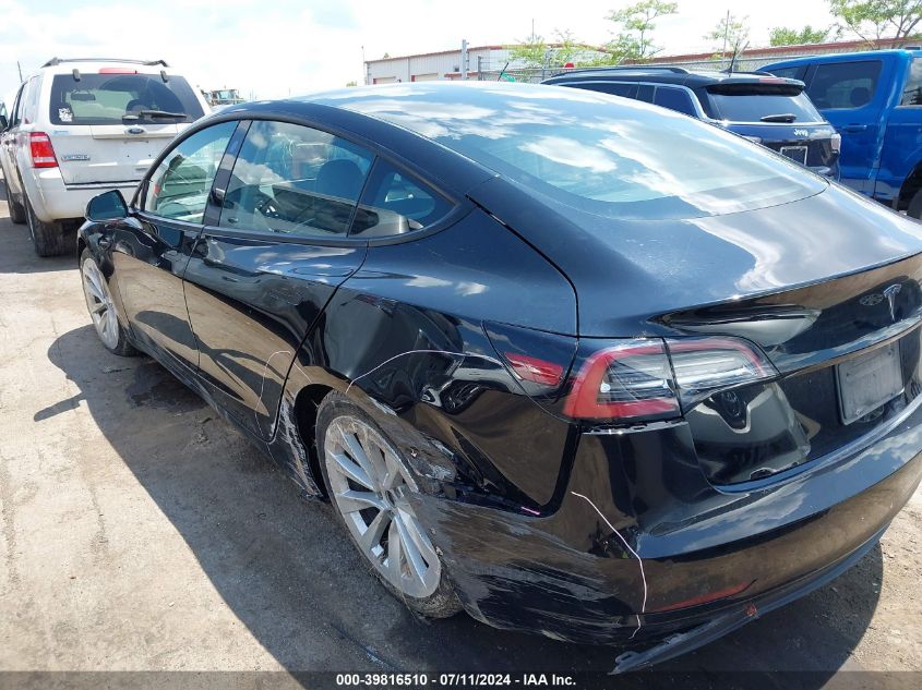 2021 Tesla Model 3 Standard Range Plus Rear-Wheel Drive VIN: 5YJ3E1EA2MF068412 Lot: 39816510