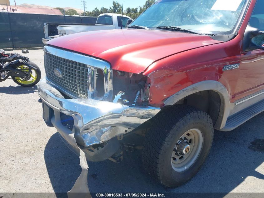 2002 Ford Excursion Limited VIN: 1FMSU43F82EA47797 Lot: 39816533