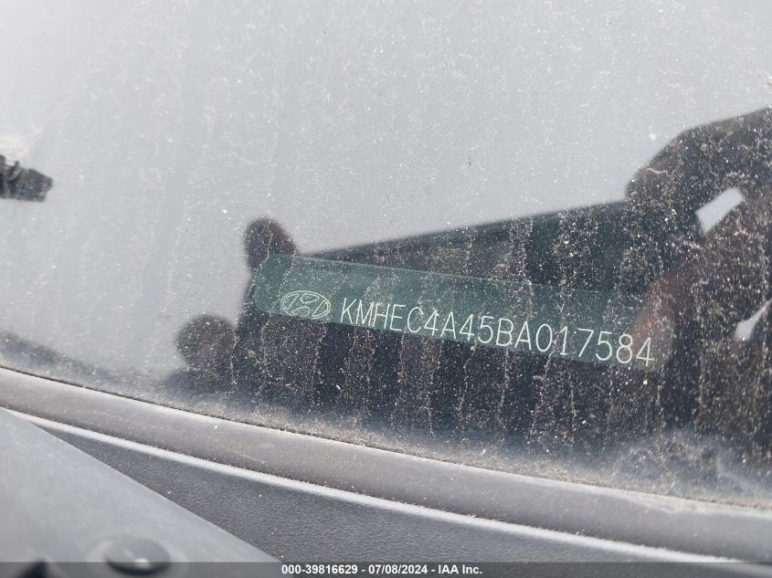 2011 Hyundai Sonata Hybrid VIN: KMHEC4A45BA017584 Lot: 39816629