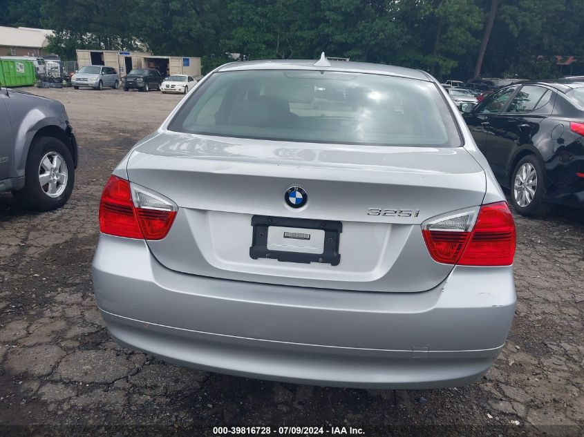 2006 BMW 325I VIN: WBAVB13586KR58326 Lot: 39816728