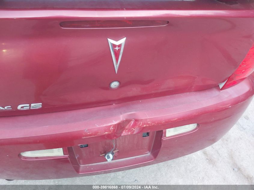 2009 Pontiac G5 VIN: 1G2AS18H997240509 Lot: 39816868