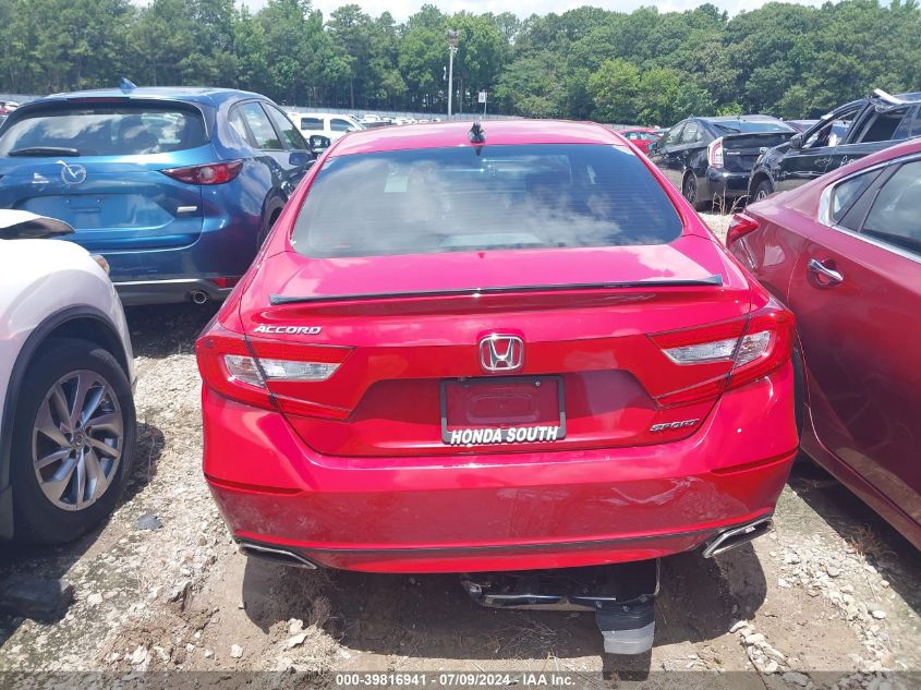 2021 Honda Accord Sport VIN: 1HGCV1F37MA089167 Lot: 39816941