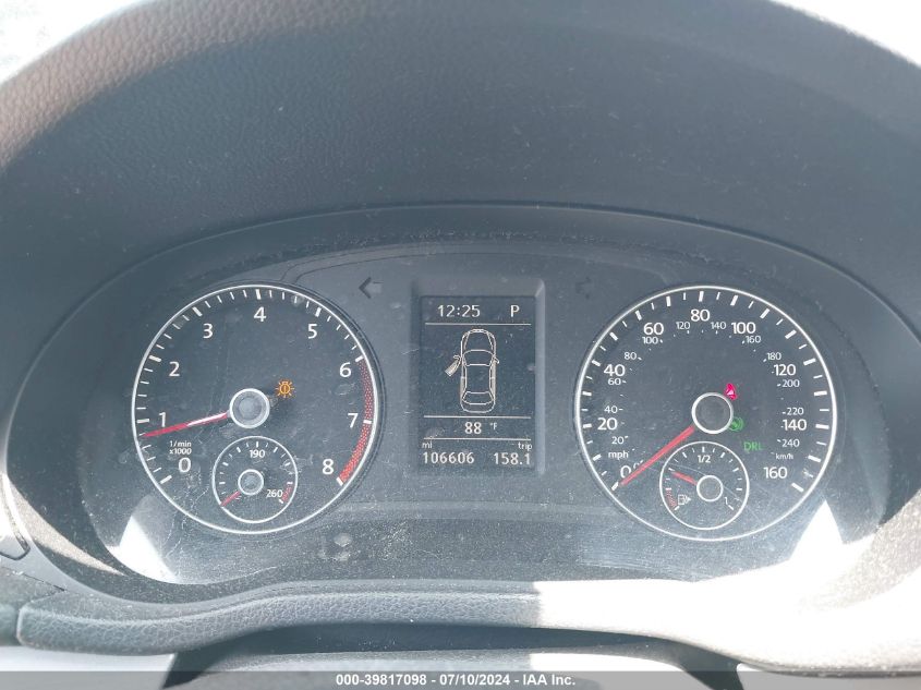 2013 Volkswagen Passat 2.5L Se VIN: 1VWBP7A36DC092108 Lot: 39817098