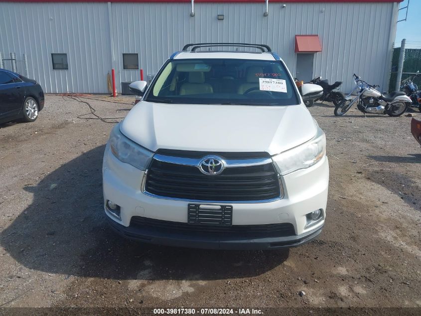 2014 Toyota Highlander Limited V6 VIN: 5TDDKRFHXES021522 Lot: 39817380