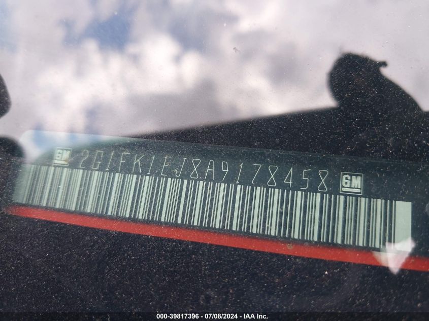 2010 Chevrolet Camaro 2Ss VIN: 2G1FK1EJ8A9178458 Lot: 39817396