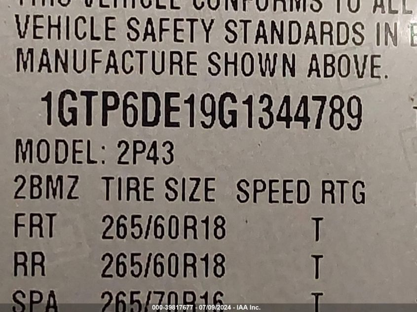 2016 GMC CANYON SLT - 1GTP6DE19G1344789