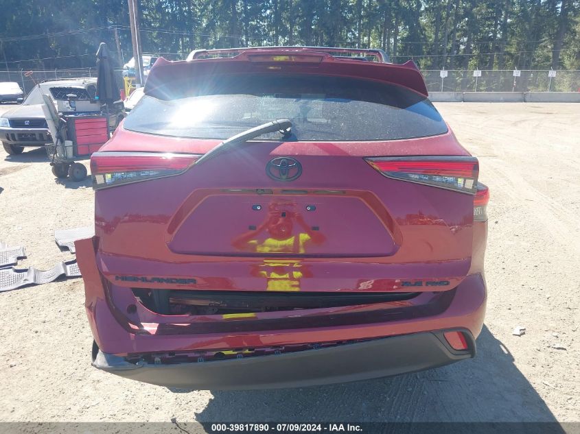 2022 Toyota Highlander Xle VIN: 5TDGZRBH0NS588062 Lot: 39817890