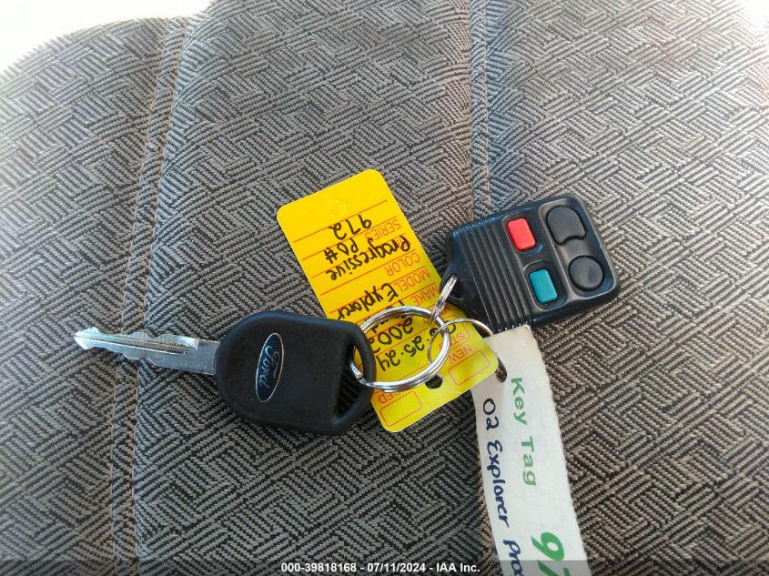 2002 Ford Explorer Xls VIN: 1FMZU72E72ZB46256 Lot: 39818168