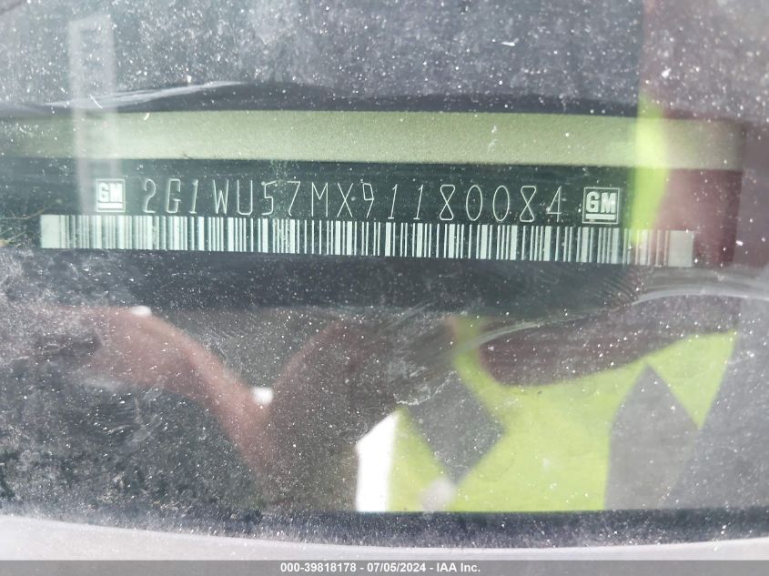 2009 Chevrolet Impala Ltz VIN: 2G1WU57MX91180084 Lot: 39818178