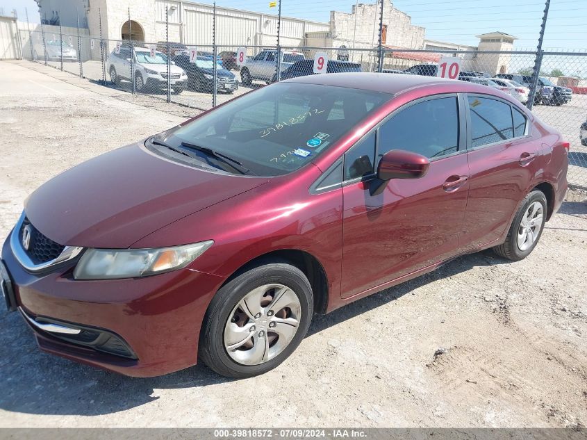 2014 Honda Civic Lx VIN: 2HGFB2F58EH503007 Lot: 39818572