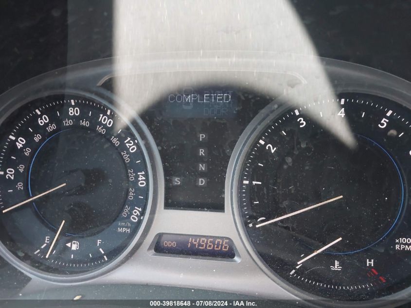 2009 Lexus Is 250 VIN: JTHBK262795105186 Lot: 39818648