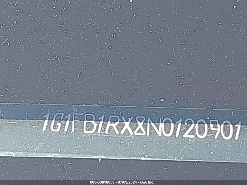 2022 Chevrolet Camaro Rwd 1Lt VIN: 1G1FB1RX8N0120901 Lot: 39818659