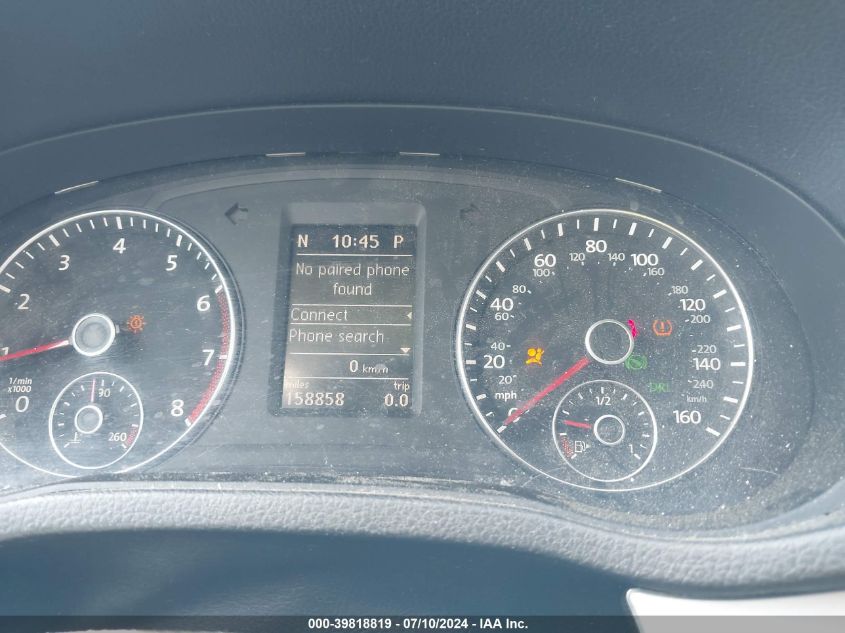 2012 Volkswagen Passat 2.5L Se VIN: 1VWBP7A32CC027626 Lot: 39818819