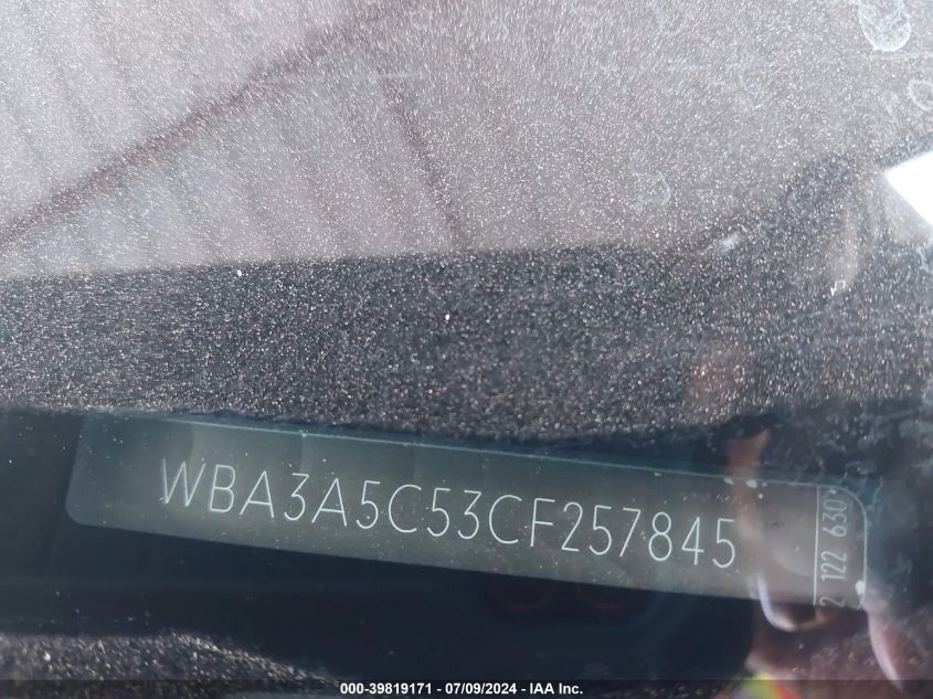 2012 BMW 328I I VIN: WBA3A5C53CF257845 Lot: 39819171