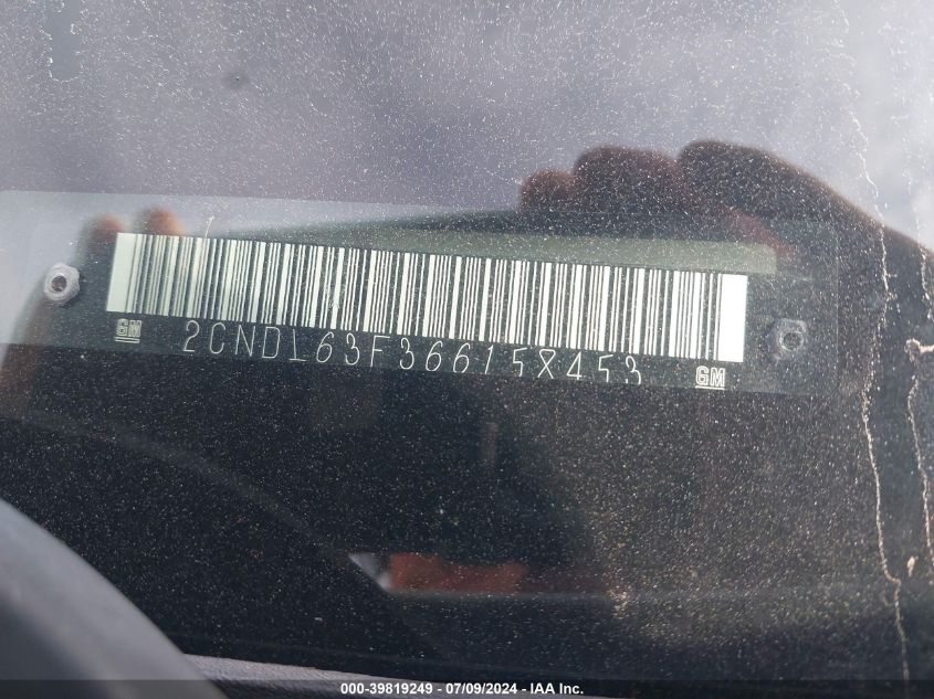 2006 Chevrolet Equinox Lt VIN: 2CNDL63F366158453 Lot: 39819249