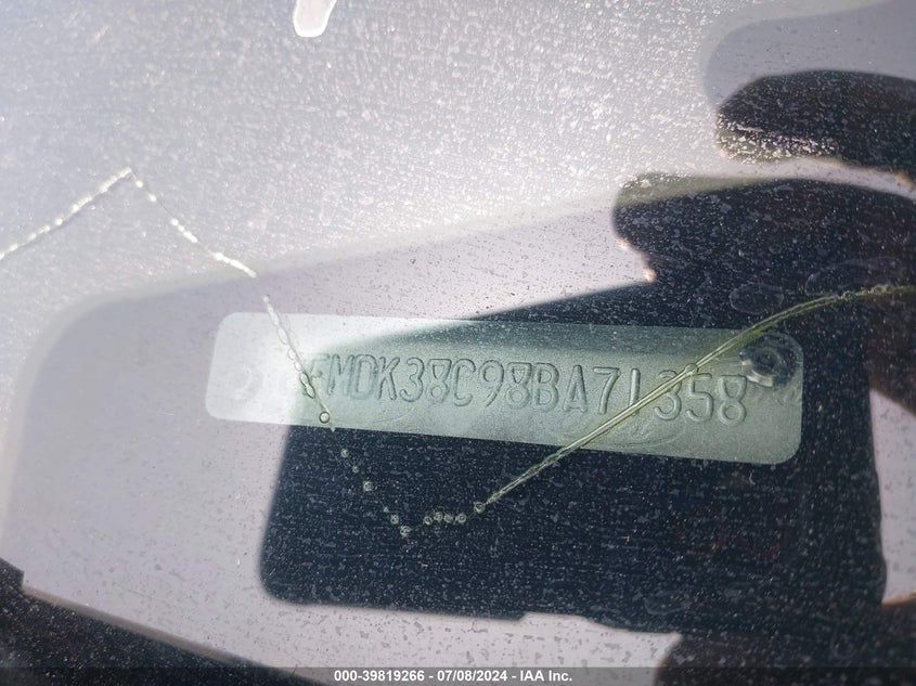 2008 Ford Edge Sel VIN: 2FMDK38C98BA71358 Lot: 39819266