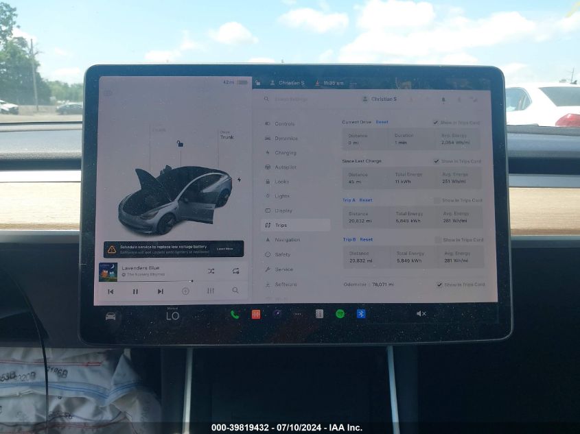 2019 Tesla Model 3 Long Range/Mid Range/Standard Range/Standard Range Plus VIN: 5YJ3E1EA3KF297615 Lot: 39819432