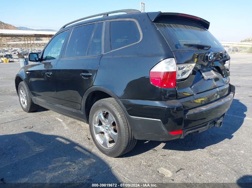 2008 BMW X3 3.0Si VIN: WBXPC93478WJ11245 Lot: 39819672