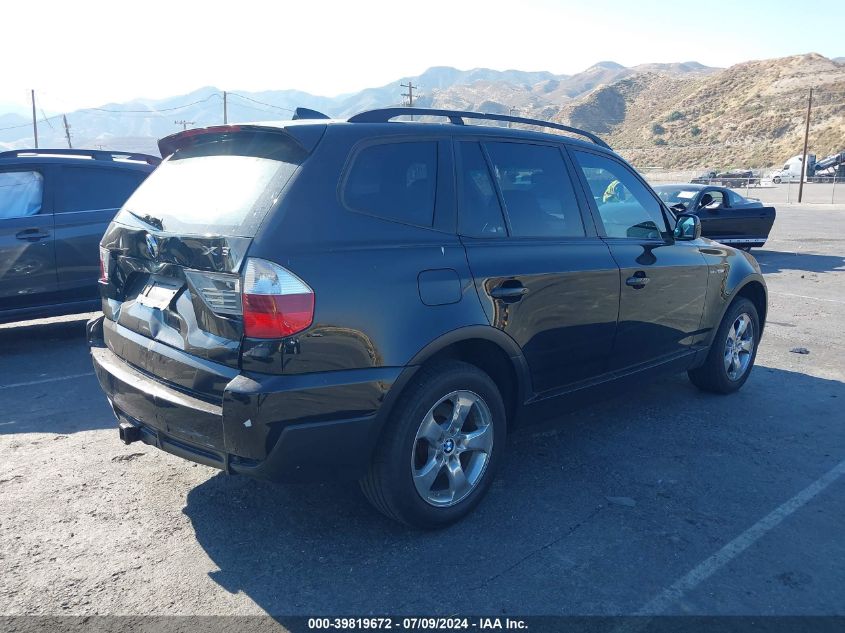 2008 BMW X3 3.0Si VIN: WBXPC93478WJ11245 Lot: 39819672