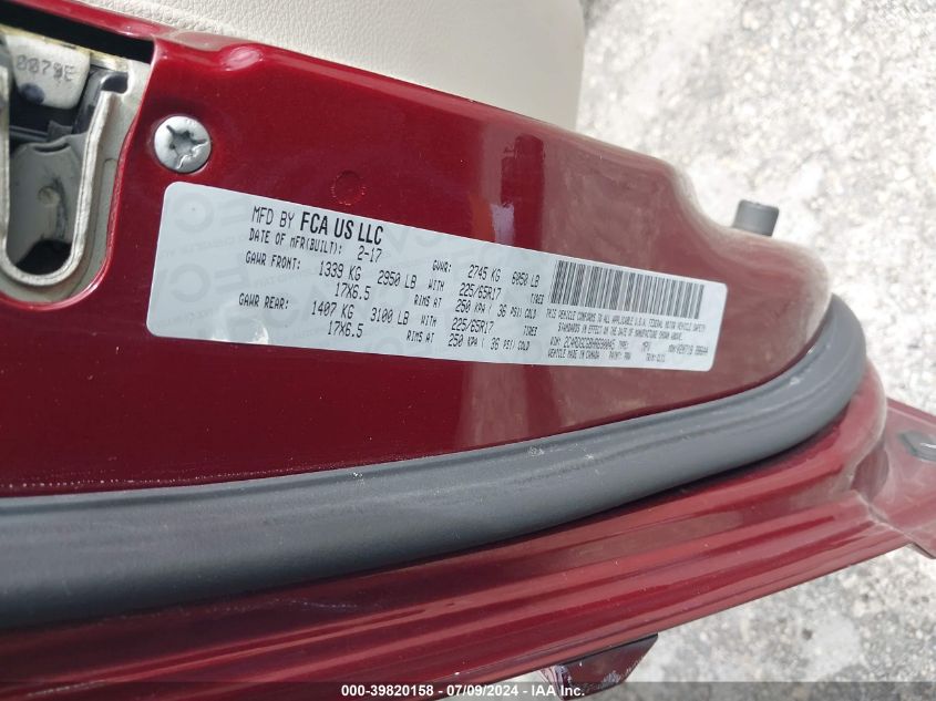 2017 Dodge Grand Caravan Sxt VIN: 2C4RDGCG8HR690045 Lot: 39820158