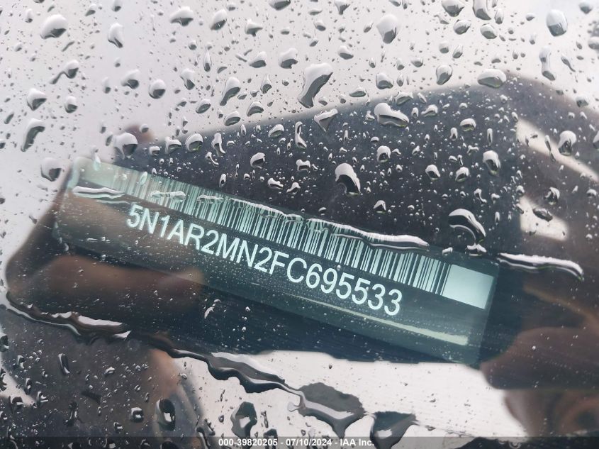 2015 Nissan Pathfinder S VIN: 5N1AR2MN2FC695533 Lot: 39820205