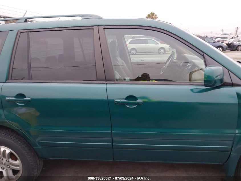 2003 Honda Pilot Ex-L VIN: 2HKYF18563H574472 Lot: 39820321