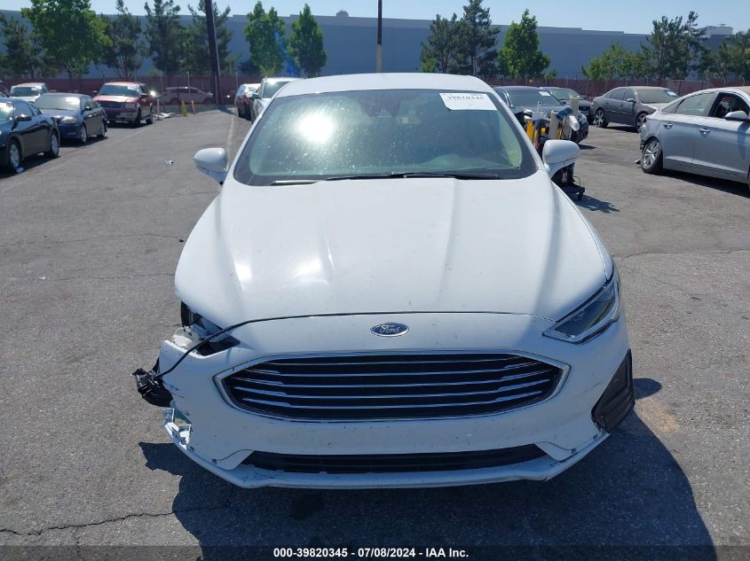 2019 Ford Fusion Hybrid Sel VIN: 3FA6P0MU0KR224347 Lot: 39820345