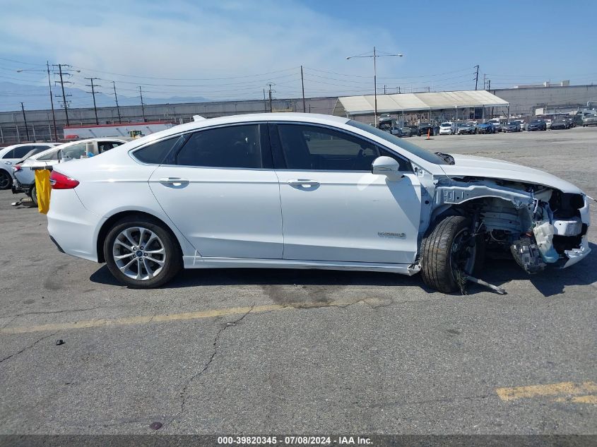 2019 Ford Fusion Hybrid Sel VIN: 3FA6P0MU0KR224347 Lot: 39820345