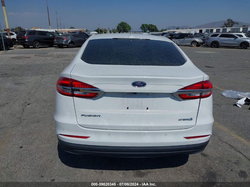 2019 Ford Fusion Hybrid Sel VIN: 3FA6P0MU0KR224347 Lot: 39820345