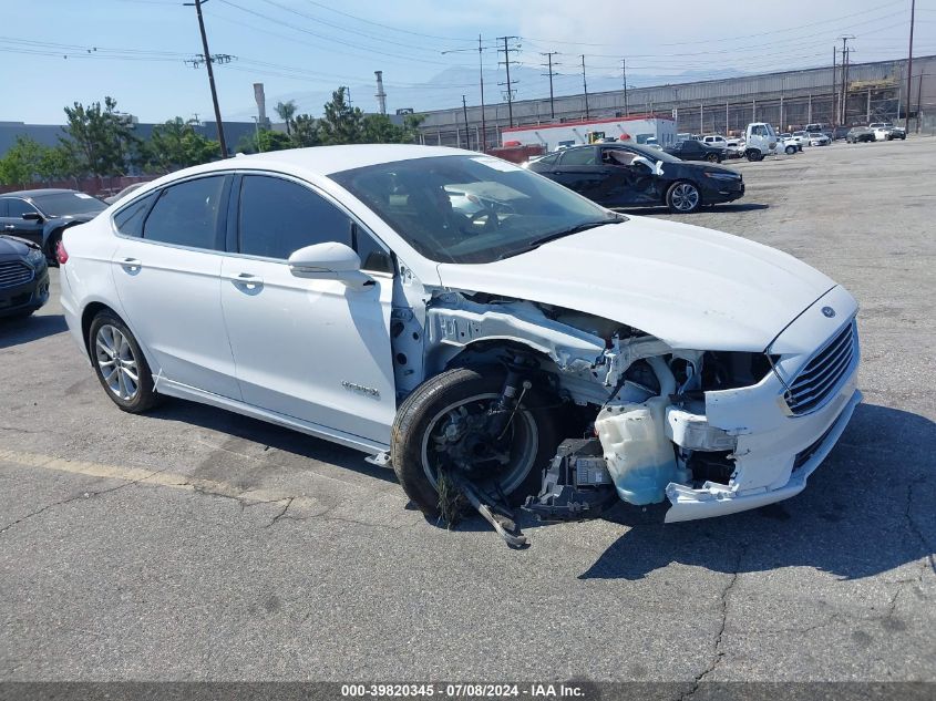 2019 Ford Fusion Hybrid Sel VIN: 3FA6P0MU0KR224347 Lot: 39820345