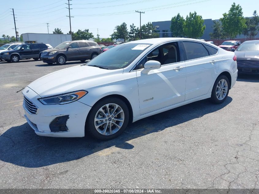 2019 Ford Fusion Hybrid Sel VIN: 3FA6P0MU0KR224347 Lot: 39820345